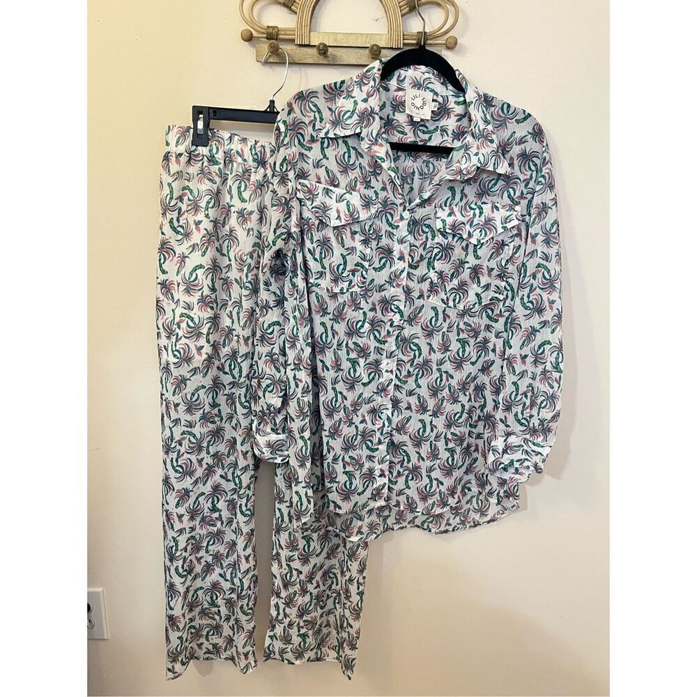 Lili Sidonio Palm Print Relaxed Coord Pants Set M